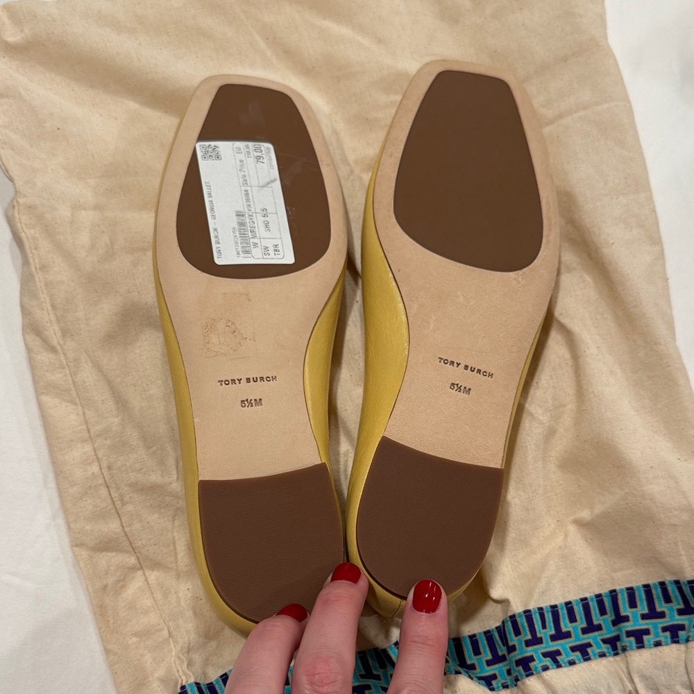 Tory Burch Georgia Square Toe Ballet Flat, 5.5 women’s - Picture 4 of 7